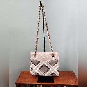 Tory Burch Fleming Geo-Leather Medium Bag